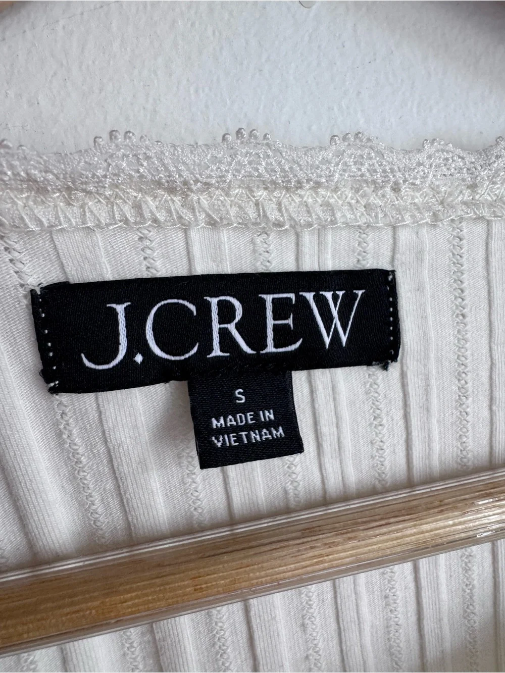 J. CREW Pointelle Short-sleeve T-shirt Ivory S $59